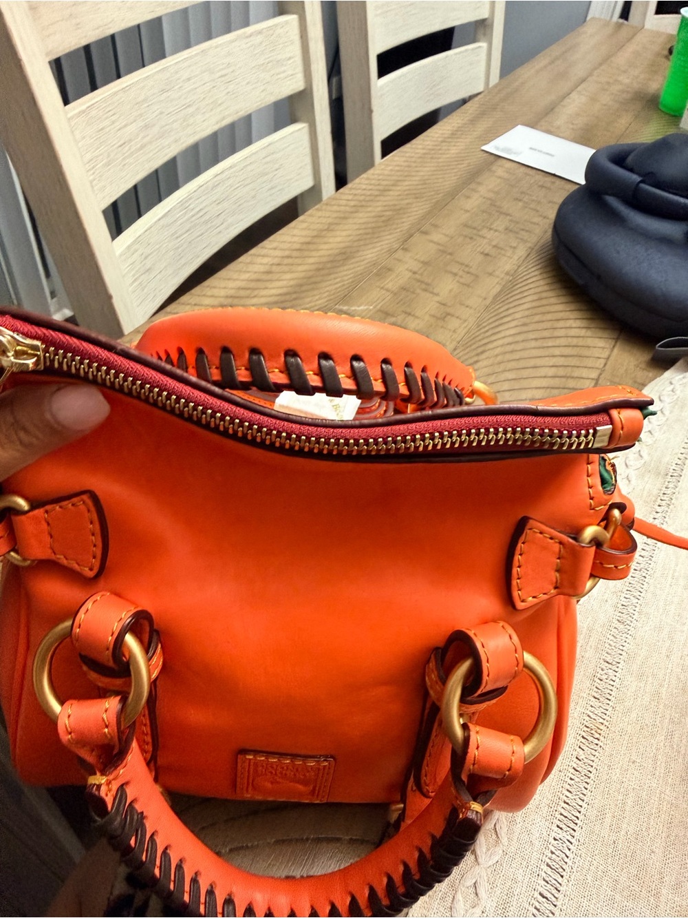 Dooney & Bourke Salmon Leather nano Satchel - Picture 5 of 10